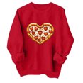 thumbnail image 2 of TIMIFIS Chandail Molletonné Surdimensionné pour Femmes Valentines Day Tenue Femmes Décontractée Chandail à Col Rond à Enfiler Hauts Mignon Imprimé Amour Chandail à Manches Longues Chemise - Printemps/été, 2 of 4