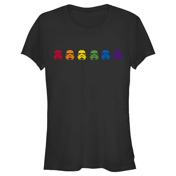 Junior's Star Wars Stormtrooper Pride Rainbow Graphic Tee Black Small