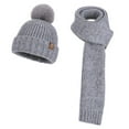 thumbnail image 2 of Idoravan Winter Scarf for Women Cold Weather Set A Two-piece Winter Knitted Woolen Women's Hat Set With Cold-proof And Warm Hats Scarves And Woolen Ear Protection Gray, 2 of 2