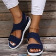 thumbnail image 5 of HTHLVMD Vacation Sandals for Women, Fisherman Sandals for Women, Walking Shoes Women, Women's Knit Open Toe Sandals - Adjustable Strap Comfort Walking Shoes With Cushioned Sole, Blue 5.5, 5 of 6