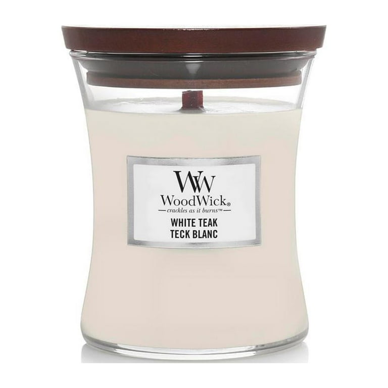 White Teak WoodWick® Medium Hourglass Candle - Medium Hourglass