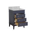 thumbnail image 4 of Eleanor 24" Bathroom Vanity with Marine Gray Cabinet and Carrara Marble Top, 4 of 6