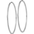 thumbnail image 3 of 14K White Gold Diamond-Cut Square Tube Endless Hoop Earrings (55 X 54.5) Made In Peru tf1002w, 3 of 6