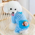 thumbnail image 2 of Pijama suave a rayas para perros, gatos y cachorros: mono, abrigo, ropa de dormir., 2 of 8