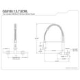 thumbnail image 2 of Kingston Brass GS8187CML Manhattan Double-Handle 2-Hole Wall-Mount Pre-Rinse Bridge Kitchen Faucet in Brushed Brass, 2 of 5
