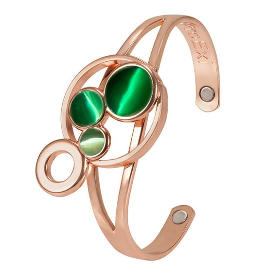 PROEXL MAGNETIC BRACELET FOR WOMEN FOR ARTHRITIS AND JOINT PAIN EMBELLISHED WITH 3 GREEN STONES