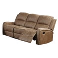 thumbnail image 3 of Charles Manual Recliner Sofa, Chestnut Brown Faux Leather, 78 Inch, 3 of 7