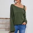 thumbnail image 2 of Timegard Tops for Women Cold Shoulder Long Sleeve Blouse Fall Dressy Casual Loose Tee Tops Solid Color, 2 of 4
