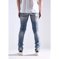 thumbnail image 4 of Embellish NYC Men's Thrash Destruct Rips Distressed Skinny Fit Denim Jeans (30, Indigo Blue Stonewashed), 4 of 7