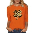 thumbnail image 2 of St. Patrick's Day T-Shirt for Women Leopard Print Shamrock Graphic Crewneck Long Sleeve Soft Relaxed Fit Festive Holiday Clover Graphic Tee, 2 of 7