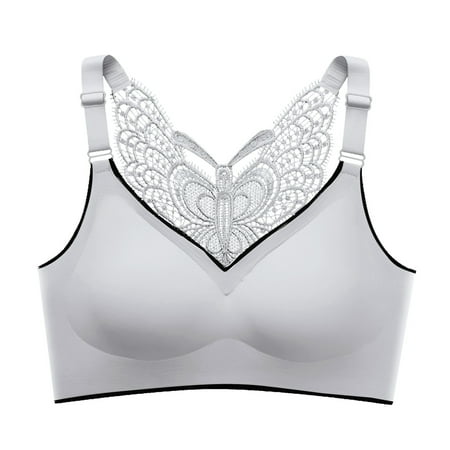 Siilsaa Racerback Bras for Women Bras for Women - Bralettes for Women with Support - from Small to Plus Size Lingerie Grey M
