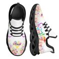 thumbnail image 1 of Zapatos casuales de mujer con estampado floral de latidos de enfermera, zapatos planos de mujer, zapatillas de deporte cómodas de malla con cordones para mujer, 1 of 6