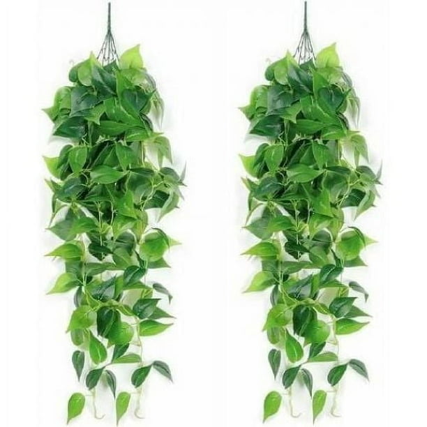Plantas artificiales con plástico duradero, material impermeable, guirnaldas de hiedra para decoración interior y exterior, apariencia realista para uso durante todo el año, 2 piezas