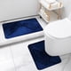 thumbnail image 5 of Juego de alfombras de baño con patrón de hojas, alfombrillas absorbentes de agua antideslizantes de 2 piezas para baño, cocina, dormitorio, sala de estar, 40x50cm y 50x80cm, poliéster moderno con, 5 of 7