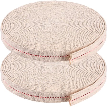2 Rolls 1/2 Inch 33 Feet Flat Cotton Wick,Cotton Oil Lamp Wick,Replacement Oil Lanterns Wicks for Oil Kerosene Lightings and Burners