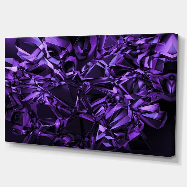 Designart - Design Texture Cristal Violet - Impression sur Toile Abstraite Surdimensionnée