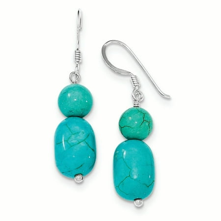 Sterling Silver Dyed Howlite, Reconstructed Magnesite Earrings