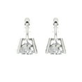 thumbnail image 4 of Clara Pucci 4Ct Synthetic White Sapphire Round Cut VVS1 Lever Back Drop Dangle 14k Solid hypoallergenic Gold Designer Earrings For April, 4 of 7