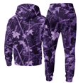 thumbnail image 5 of JULMCOMO Mens Tracksuit Tree Leaf Print Drawstring Hooded Casual Loose Fit Pullover Sweatshirt Drawstring Jogging Pants Sweatsuit Fall Winter 2 Piece Sets Dark Purple S, 5 of 5