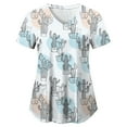 thumbnail image 4 of COMVALUE Print Scrubs for Women Nurse Vet Pediatric with Design Fit Plus Size Scrub Tops 2026 Spring Summer Scrub Shirts (Light Blue, XL), 4 of 5