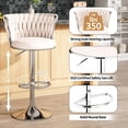 thumbnail image 5 of Lamerge Velvet Bar Stool Set of 4, Counter Height Barstools Adjustable Kitchen Island Chairs, Swivel Bar Stools Upholstered Bar Chairs Counter Stool Armless Chairs with Back & Footrest, Beige, 5 of 8