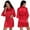 Light Red, variant on LYMAYTER Bride Robe Silk Satin Short Bathrobe Lightweight Bridal Shower Loungewear Elegant S-3XL