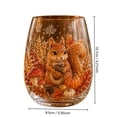 thumbnail image 3 of Autumn Harvest Glass Cup, Fall Thanksgiving Themed Drinking Glass | Stemless Wine Glass, Festive Table Decor Drinkware, Ideal Holiday Housewarming Gift for Home Party Entertainment, 3 of 7