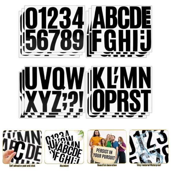 YangNengwen 12 Sheets 4 inch Reflective Vinyl Letter Kit, Self-Adhesive Stickers for Mailbox or Signs