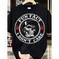 thumbnail image 2 of Men's Skull Circle Frame Slogan Graphic T-Shirt Cotton Black Short Sleeve Crewneck Oversized, 2 of 8