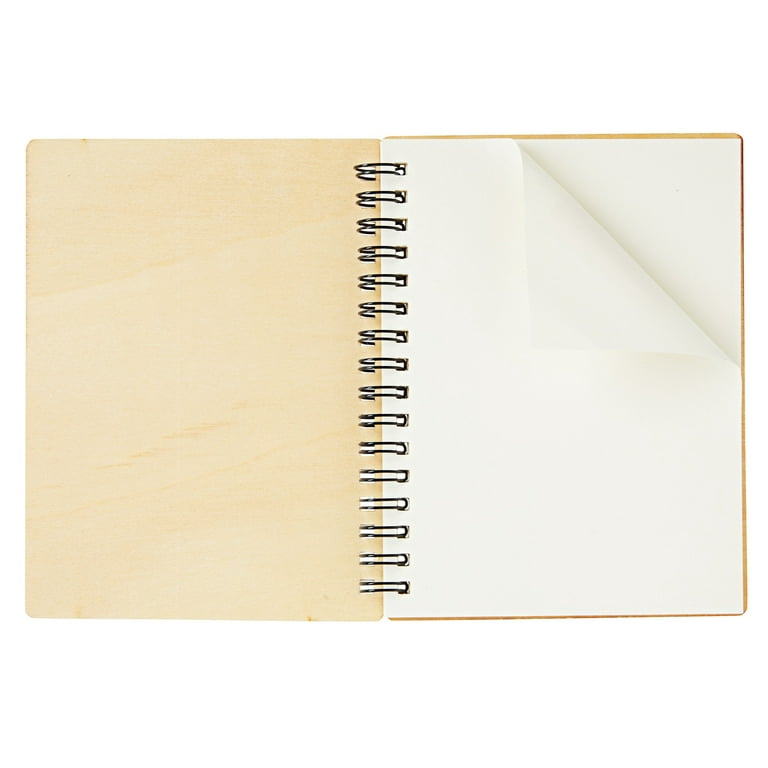 A5 Unlined Spiral Notebook, 4-Pack Unruled Sketchbooks with Durable Kraft  Cover, Blank Journal, No Line Notepad, 120 Pages Each, Perfect for School