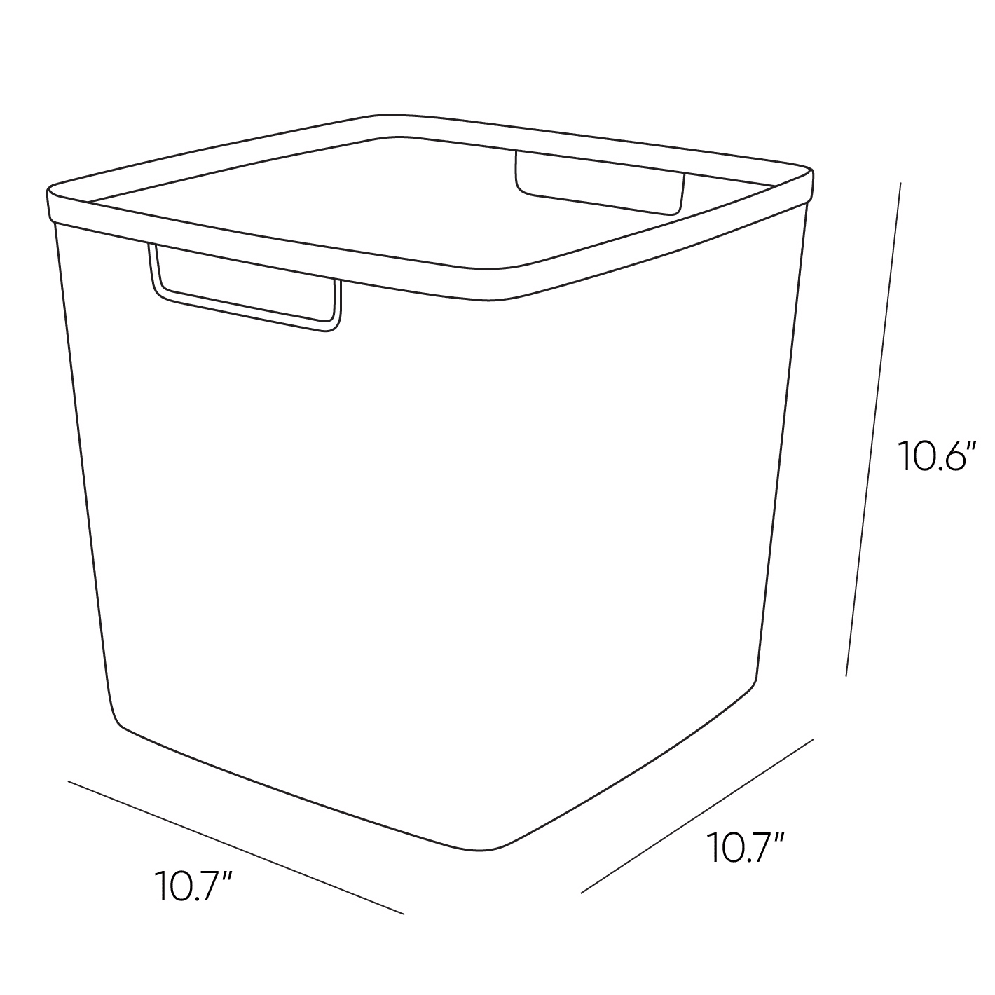 Curver Jute 11" Cube Basket, Resin Plastic Storage Bin, Cool Grey, 4 Pack
