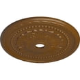 thumbnail image 3 of 31 1/2"OD x 3 5/8"ID x 1 3/4"P Palmetto Ceiling Medallion (Fits Canopies up to 7 5/8"), Hand-Painted Smokey Topaz, 3 of 5