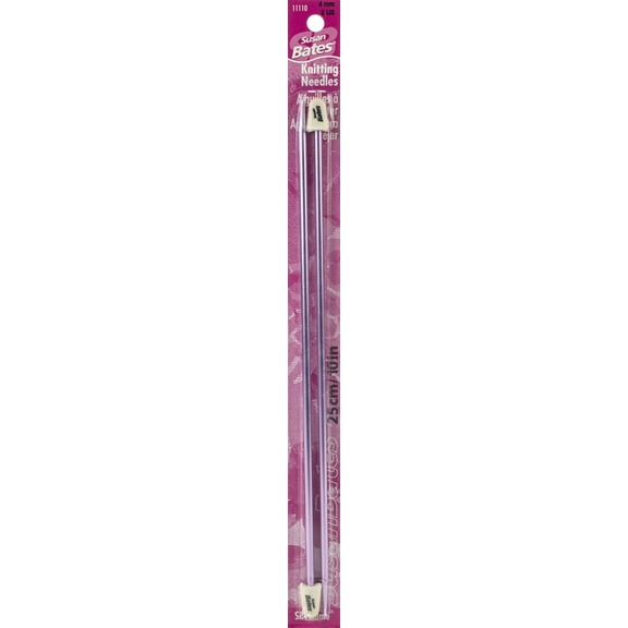 Susan Bates Silvalume Single Point Knitting Needles - Pkg of 2, 10", Size 6
