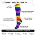 thumbnail image 4 of Pride Rainbow Flag Compression Socks for Women Men Circulation Graduated Supports Socks for Running Athletic Sports, 4 of 8