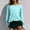 Sky Blue, variant on Womens Back Cross Hollow TShirts Long Sleeve Crewneck Pullover Blouses Trendy Casual Basic Tee Tops