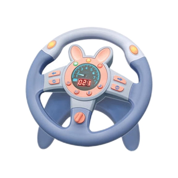 Yunhgft Steering Wheel Toys, 360 degreeComprehensive Pretend Driving Toy Interactive Driving Blue Round