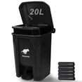 thumbnail image 1 of Bote de basura para excrementos de perro Uppcasir de 20 litros con pedal y 100 bolsas, color negro, 1 of 7