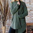 thumbnail image 5 of Wancir Women Hooded Zip UP Cardigan Cable Knit Sweaters Solid Color Chunky Long Sweater Coats, 5 of 9
