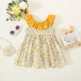 thumbnail image 4 of Vedolay Tshirt Dress Girl's Spaghetti Strap Cami Bodycon Mini Dress Summer Sleeveless Ruched Short Slim Pencil Dresses,Yellow 6-12 Months, 4 of 5