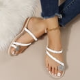 thumbnail image 7 of Mepaouo Women's Flat Sandal Strappy Toe Ring Slip on Slide Sandals Comfortable Metallic Flip Flops, 7 of 7