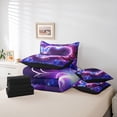 thumbnail image 6 of Homewish Kawaii Butterfly 7pcs Bedding Comforter Set,3D Chic Flower Queen Bedding Sets,Pink Purple Queen Sheet Sets For Men Women,Super Cozy Room Decor Reversible, 6 of 8