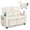 Beige, variant on Costway 2-Seater Kids Recliner with Cup Holders Side Storage Pockets Adjustable Backrest Black