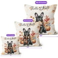 thumbnail image 4 of Hello Fall French Bulldog Scarf Welcome Autumn with Leaves Pumpkins Pillow Cushion Double Sided Dog Lover Gifts Throw Pillow - 00011, 4 of 4