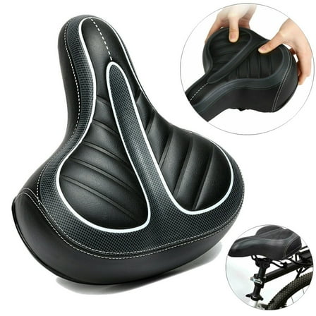 Bicycle Saddle Seat Comfort Padded Wide Big Bum Sprung Replacement Bike Saddle Universal Fit For Women And Men
