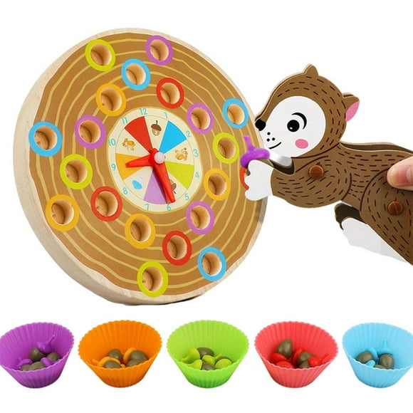 Kids Squirrel Clip Ball Puzzle Hand-Eye Coordination Educational Toys Board Game