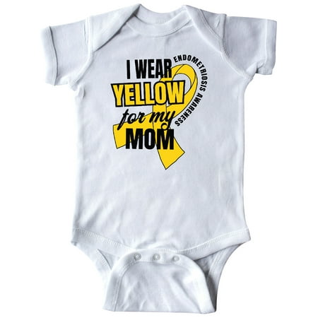 

Inktastic I Wear Yellow For My Mom Endometriosis Awareness Gift Baby Boy or Baby Girl Bodysuit
