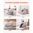 thumbnail image 5 of KFFKFF Bean Bag Lounger, Transforms from BeanBag to Relaxation Mattress, Oversized Bean Bag Lounger with Detachable Cover for Grown-ups, Soft and Cozy, Foam Stuffed with Handy Side Pouch, Grey, 5 of 9