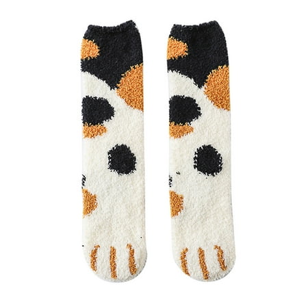 

Vikakiooze Women Fashion Lovely Cat Claw Coral Thickening Fuzzy Middle stockings Socks 2022