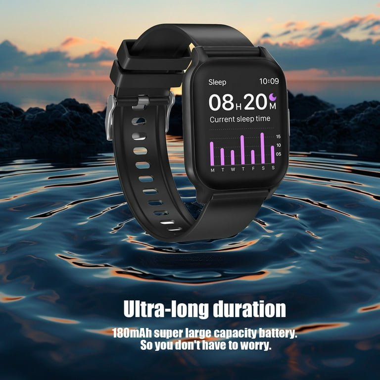 RWVBM HD Smart Sports Watch Fitness Band Advanced Bluetooth Calling Long Battery Life Customizable Dials 1.83 High Def Display Smart Watches Sale for Your Happy Life Black Walmart