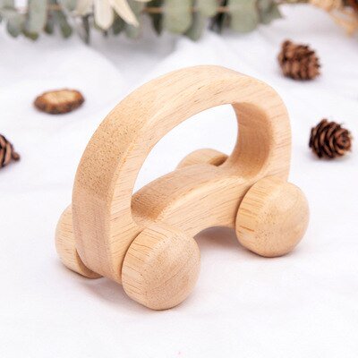 Carro de madera Montessori 3D para niños, juguete educativo de madera para Aprendizaje de coordinación intelectual temprana, tren giratorio, autobús, DIY Fivean unisex